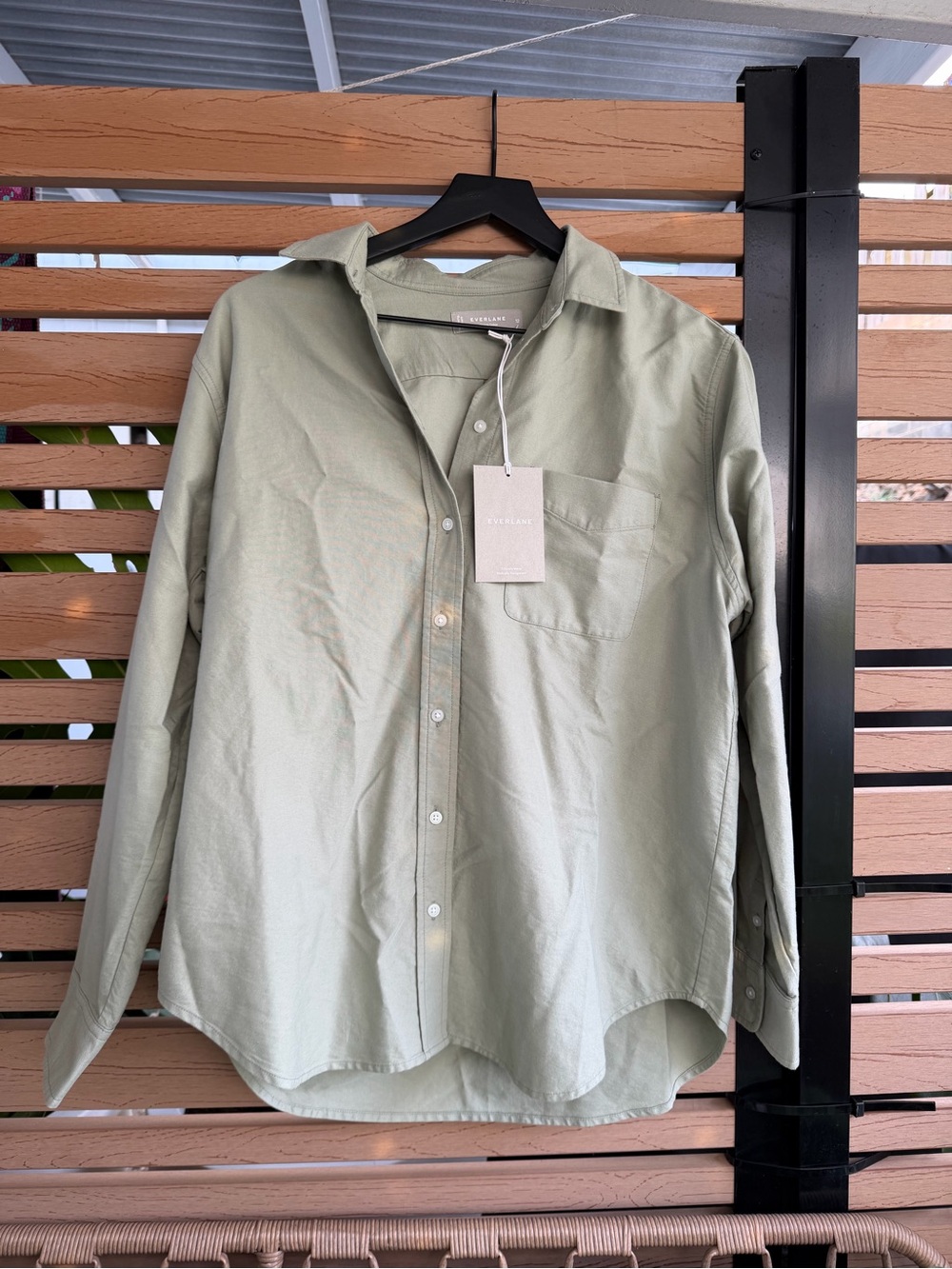 NWT Everlane Button-Down Long-Sleeve Shirt - Sage Green